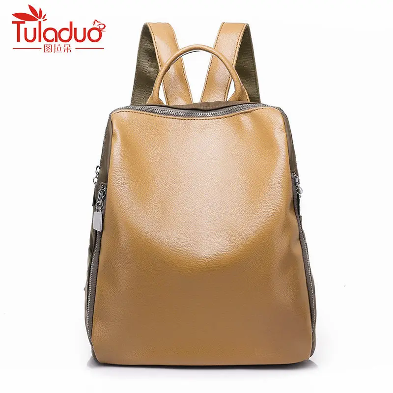

Fashion Women Leather Backpacks For Teenage Girls Black Solid School Bags High Capacity Travel PU Backpacks Sac A Dos Femme
