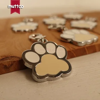 

50pcs/lot wholesale good quality cute metal footprint sharp dog id tag can crave name match dog collar dog cat id tag DIT-019