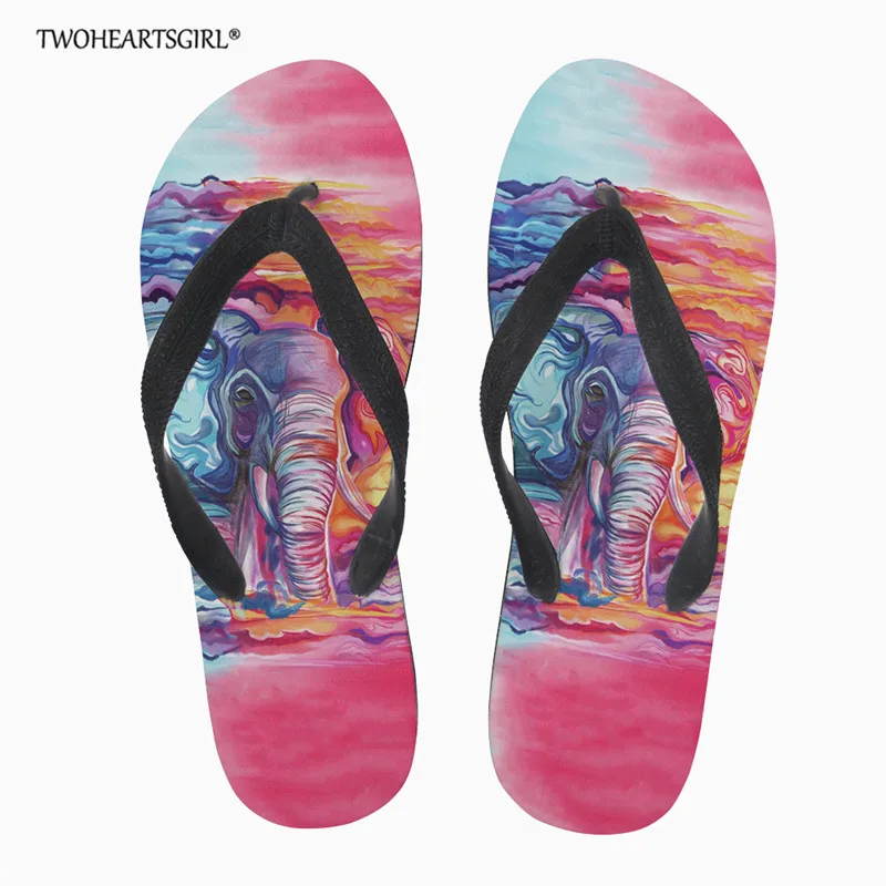 

Twoheartsgirl Elephant Women Flip Flops Sandals Summer Shoes Woman Beach Flip Flops for Women's Fashion Casual Ladies Slipper
