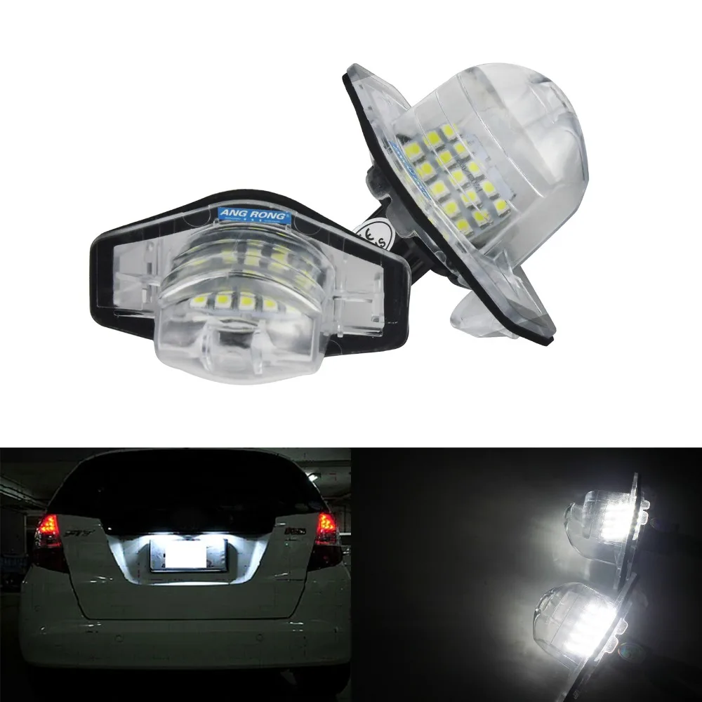 

ANGRONG 2x For Honda Odyssey Stream Crosstour CR-FR-HR-V Insight Fit / Jazz LED License Number Plate Light Lamp White