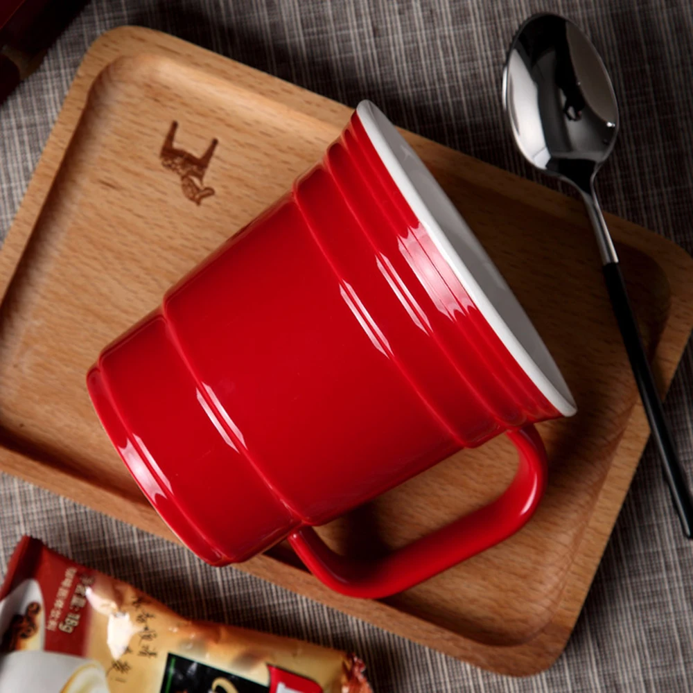 Элегантные стаканы красная Кружка Кофейные чашки молочная Вода Кружка для завтрака милый Рождественский подарок креативная кружка красного цвета