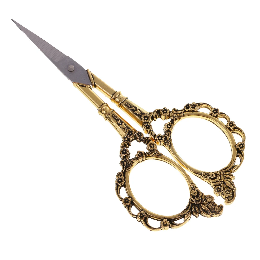 Handicraft Scissors Plum Pattern Vintage Sewing Shears Stainless Steel Sewing Scissor DIY Craft Cut Tool