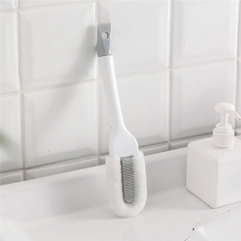 1Pcs Curved Long Handle Useful Microfiber Shoes Brush Long Handle Durable Soft Bristle Multifunction Cleaning Brushes (6)