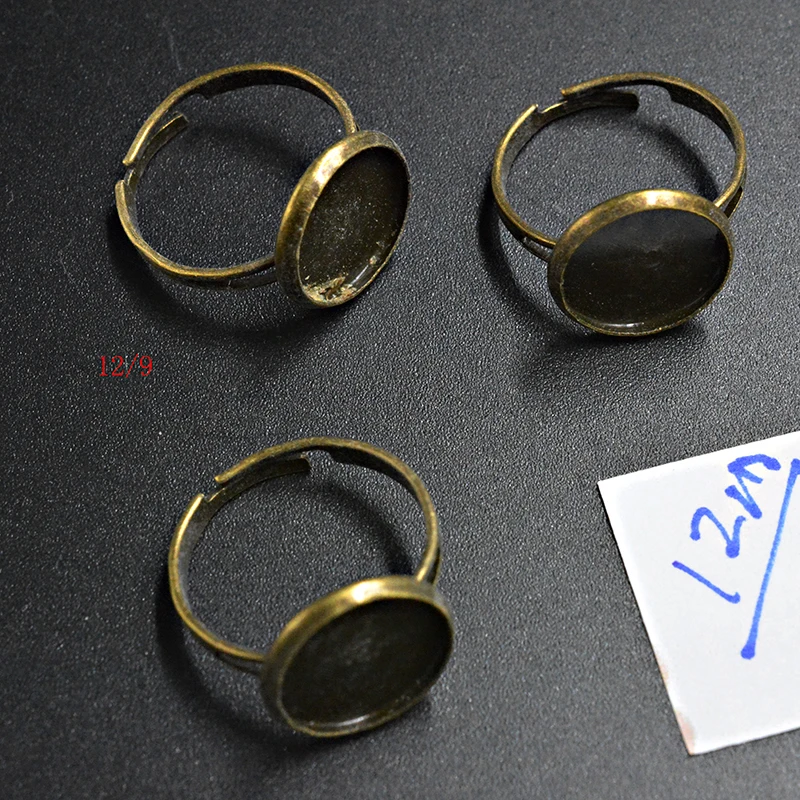 

FLTMRH 4pcs 12mm Children Silver Plated Adjustable Ring Settings Blank/Base,