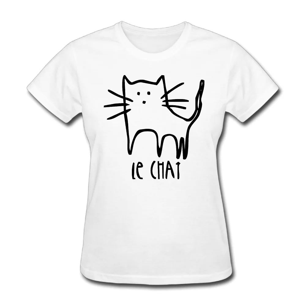 Womens Cat Kitty Kitten I Love Cats Animal Lover Le Chat French France