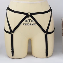 Готический тела портупея, Пастельная готика Свадебные нога подвязки, фетиш одежда бондаж подвязки для чулок ремень трусики L0026