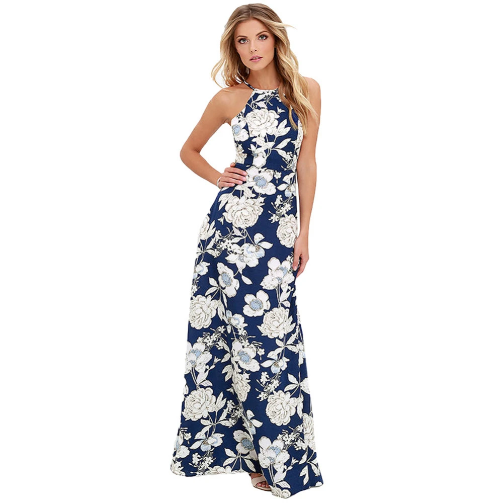 halter neck maxi beach dress
