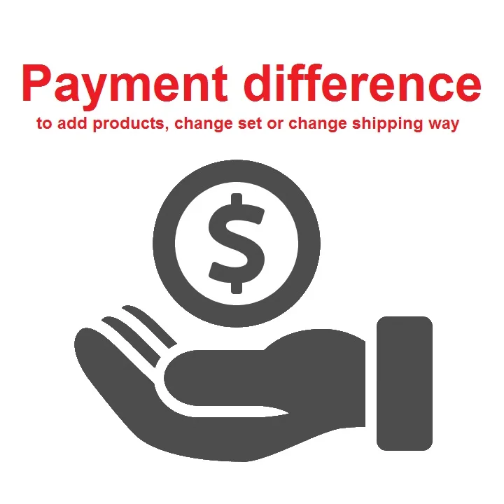 

Payment difference after contact seller for add products, change set or change shipping way