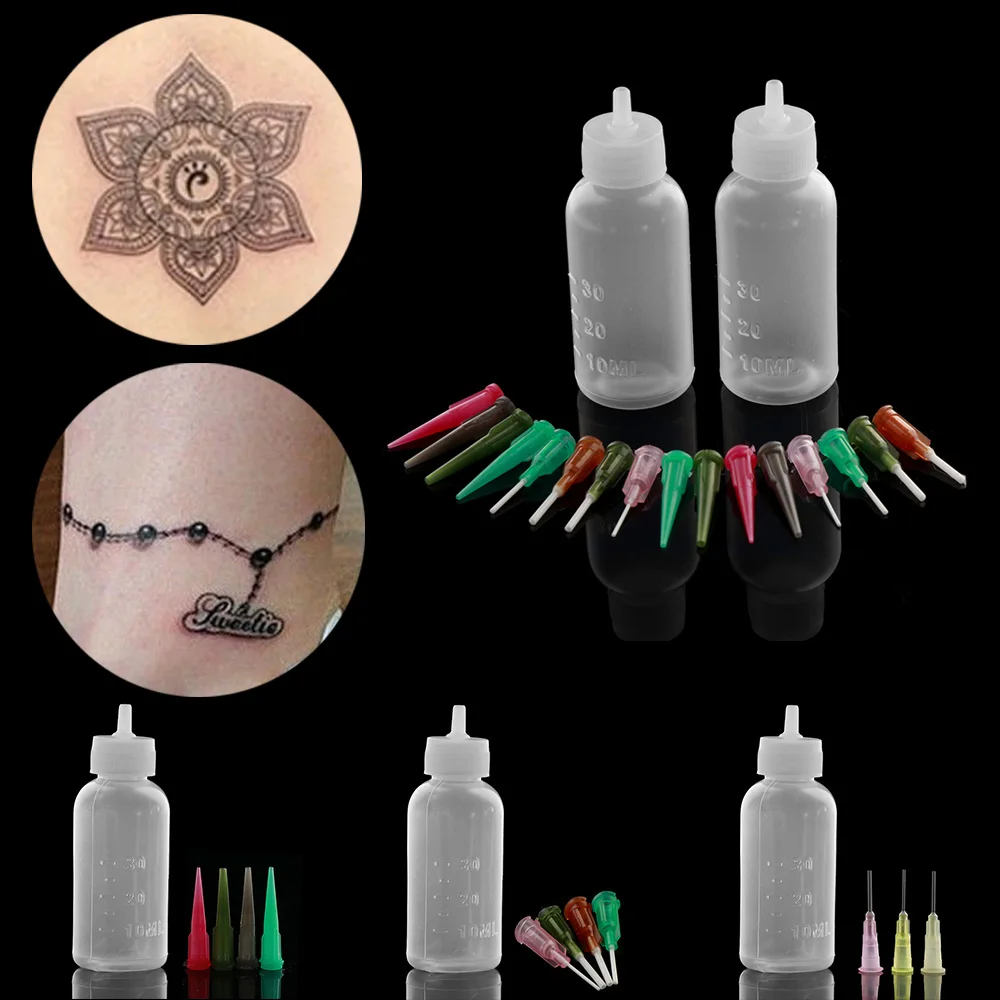 

Henna Kit Applicator Bottle Paste Tattoo Body Art Nozzle Drawing Making Tool Set