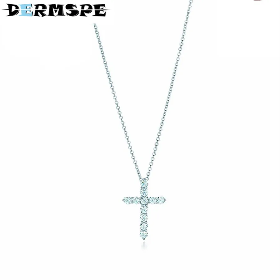 

Fashion and Simplicity Cross Pendant Necklace 925 Sterling Silver Nature Fashion Jewelry Statement Necklace