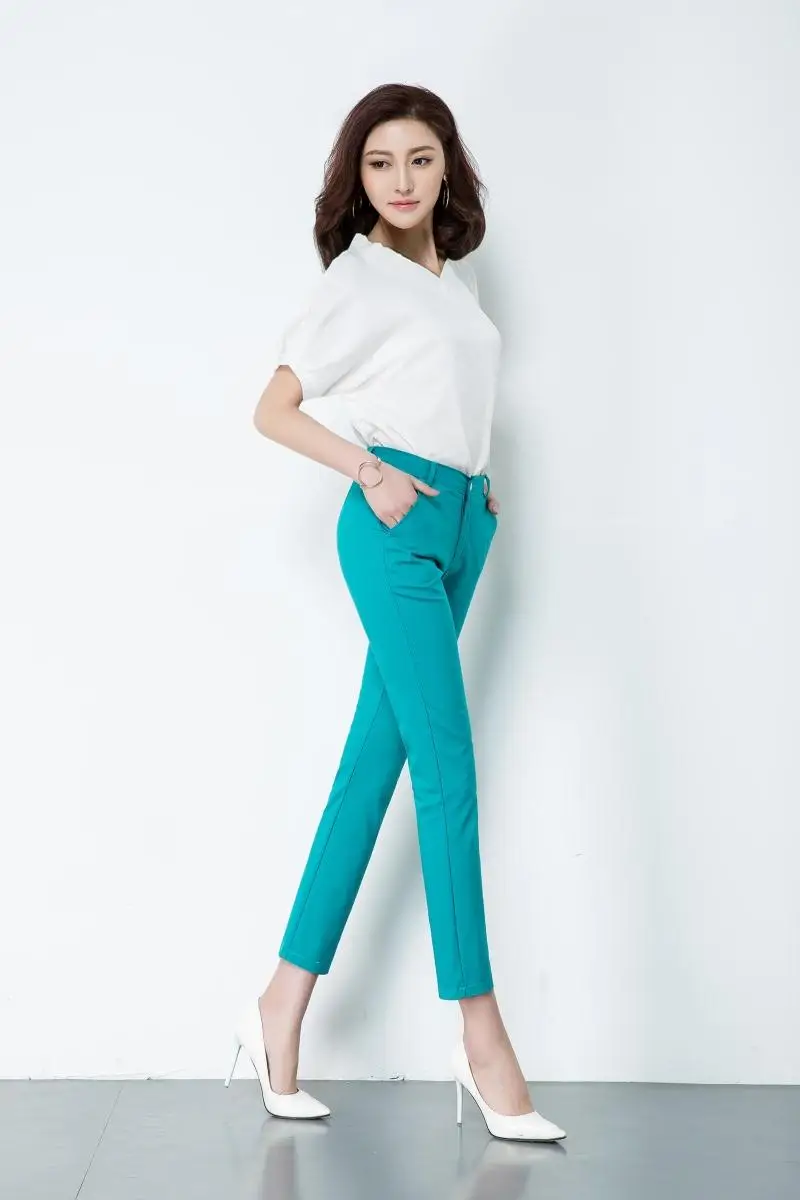 capri jeans Korean Slim Straight Trousers Women's Pants All Match Casual Spring Legging Pants Plus Size S-4XL Ankle-Length Pants Capri 2020 plus size clothing