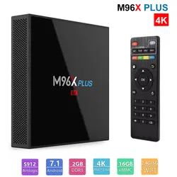 M96X плюс ТВ BOX Amlogic S912 Andriod7.1 2 Гб Оперативная память 16 Гб Встроенная память 2,4G + 5G Wi-Fi 1000 Мбит BT4.0 Декодер каналов кабельного телевидения для