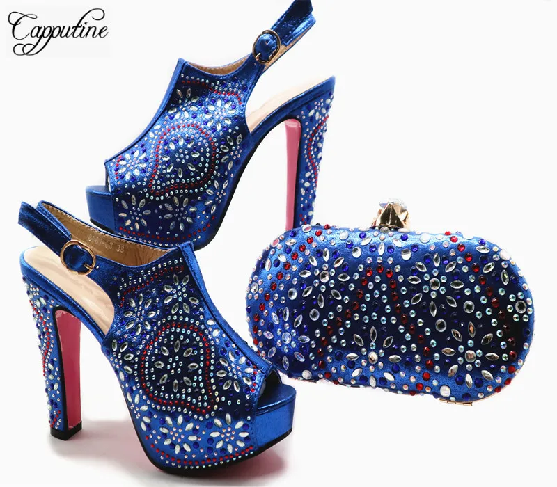 Capputine/комплект из туфель и сумочки в нигерийском стиле для вечеринки комплект на