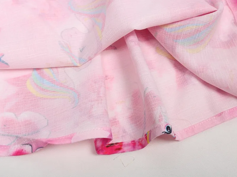 Summer Girls Rainbow Cartoon Unicorn Dress Kids Cosplay Party Princess Dresses Baby Halloween Unicornio Dresses For Girl Clothes (8)