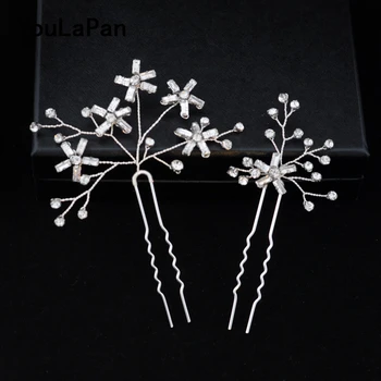 

YouLaPan Bridal Tiara Wedding Clips Rhinestone Wedding Hair Jewelry Bridal Hair Pins Wedding Hair Accessories Bun Pins HP80