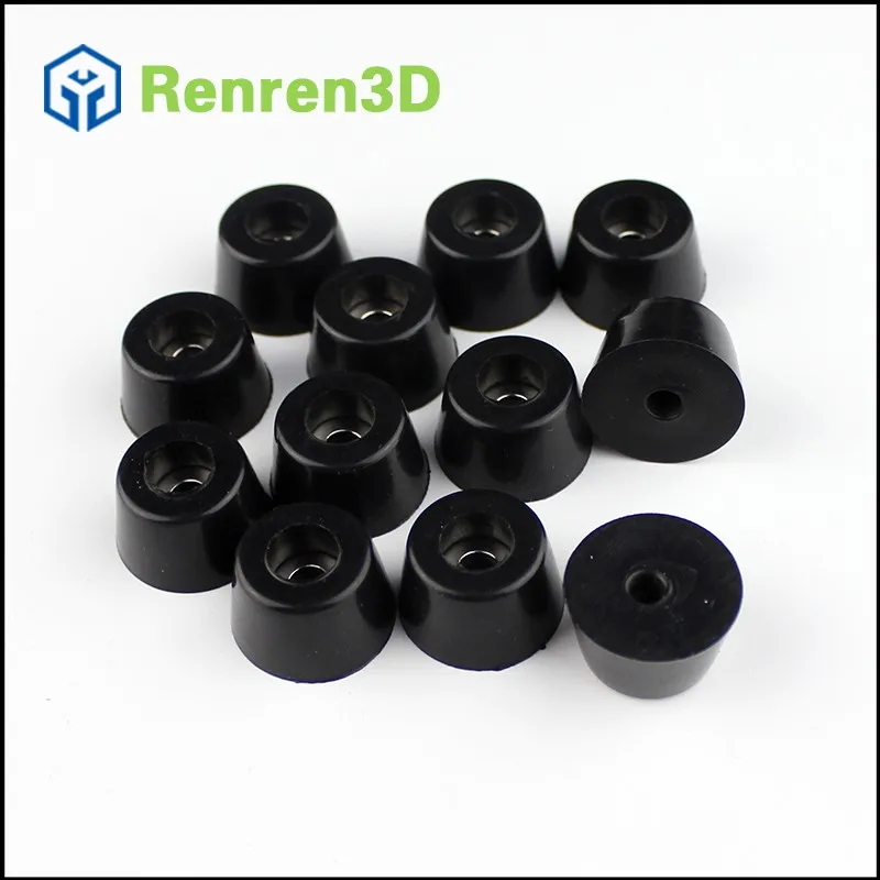 12Pcs Round Black Anti Slip Rubber Feet Pad Furniture Conical