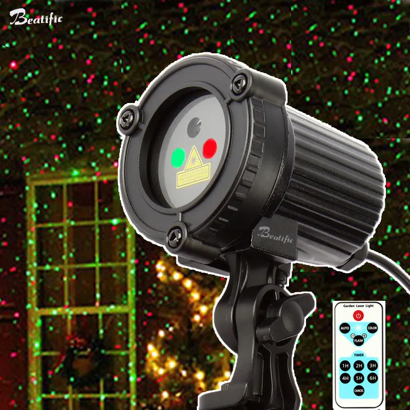 Outdoor Christmas Star Lights Laser Projector Showers Red Green