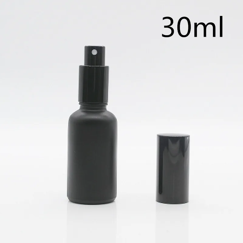 Download travel bottle 100pcs 30ml black Frosted glass bottle with sprayer, Essential Oil Spray Glass ...