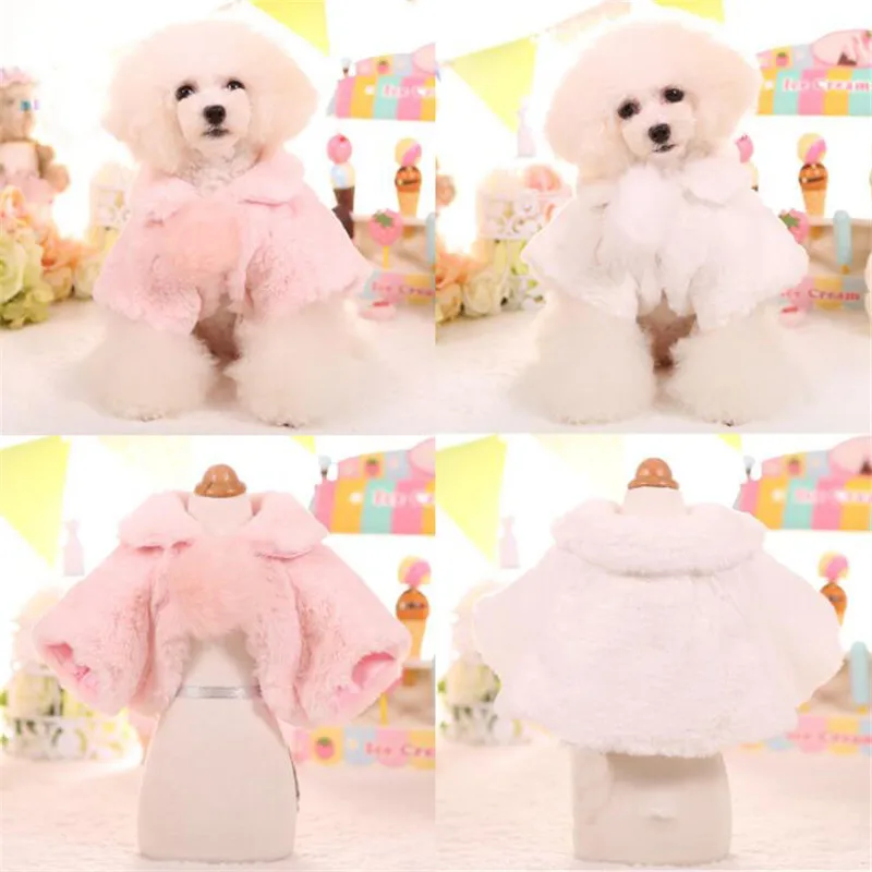 

Pet Puppy Dog Coat Warm Cloak For Dogs For Small Dogs Princess Chihuahua Pug Teddy Pink Jacket Outfit Winter Costume Clothing