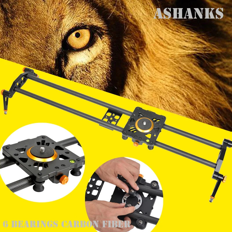 ASHANKS 100cm 6 Bearings Carbon Fiber Track Slider DSLR Camera DV Video Stabilizer Rail Track Slider