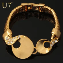 U7 модные ювелирные изделия оптом модный золотого цвета соединения со стразами цепи женские браслеты мужские ювелирные изделия H448
