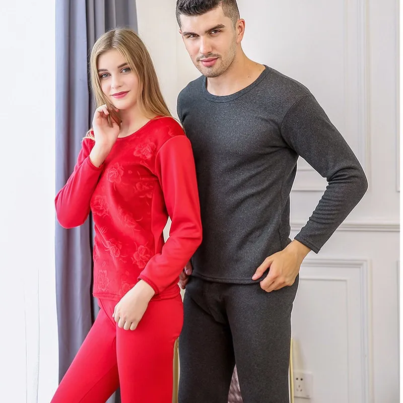 

BEFORW New Winter Long Johns Men Women Plus Velvet Thickening Thermal Underwear Tmall Lovers Women Winter Clothes Sexy Lingerie