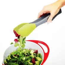 WOFO 12 inches Silicone BBQ Bread Steak Poker Salad Clip Food Lock Clip Kitchen Accessories Random Color