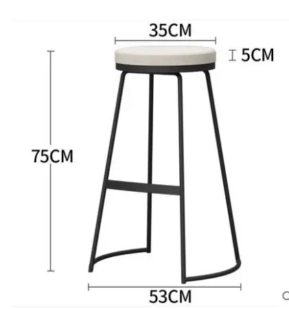 Nordic Iron Art Household Bar Chair Modern Simple Bar Chair High Stand Bar Chair Bar Chair Beauty Bench - Цвет: 9