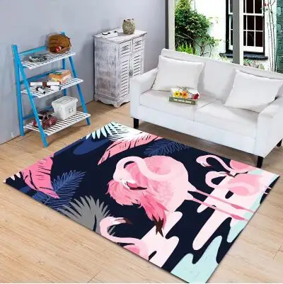 Europe Style Flamingo 100*160cm Printing Carpets Anti Slip Water Proof Kitchen Bedroom Rugs Bathroom Hallway Absorbent mat