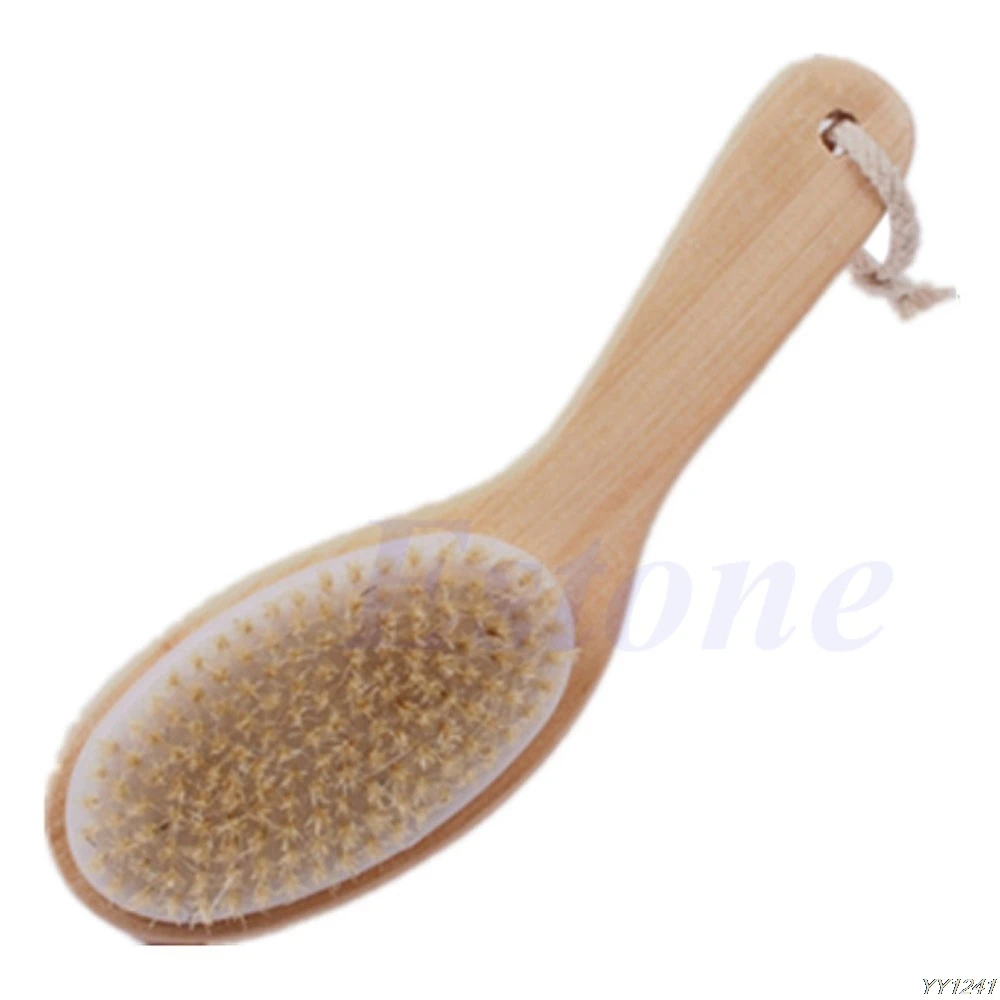 Щетка для отшелушивания всего тела с натуральной щетиной dry skin body brush dry brushdetox brush