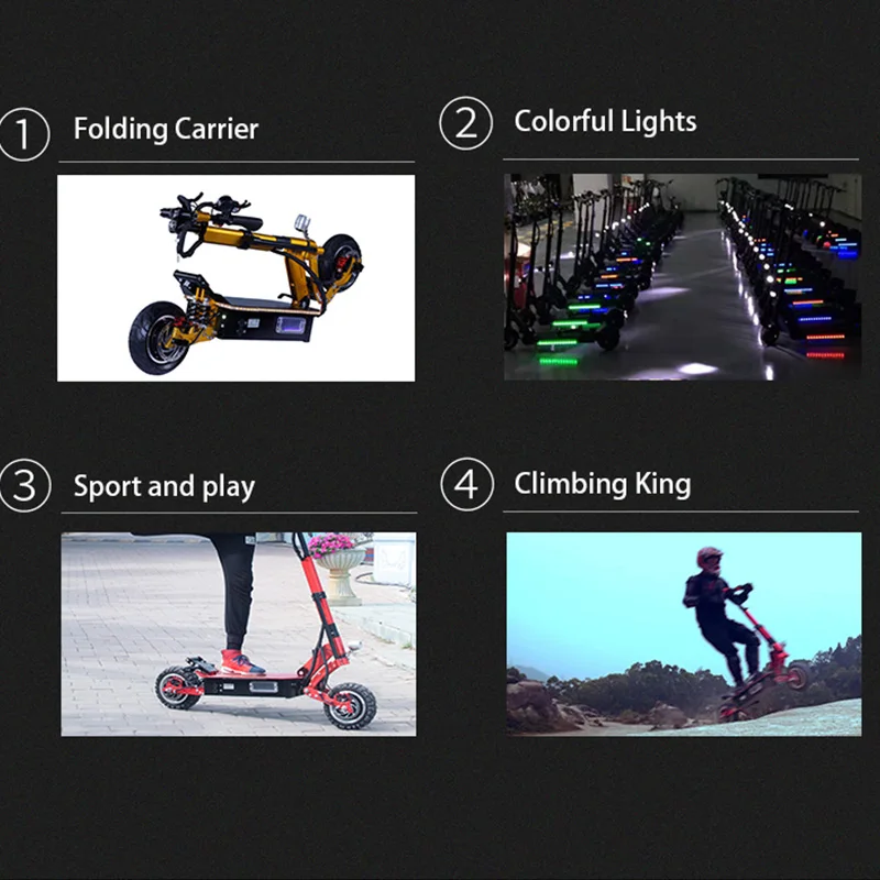 Best 60V5000W Electric Scooter Off Road Motor Wheel 95KM/H Foldable E Scooter electric Skateboard Hoverboad Patinete Electrico Adult 4