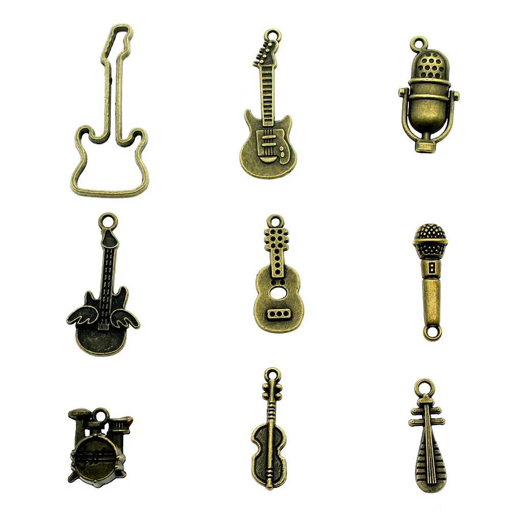 Mix Charms Pendant Jewelry Musical Instrument Drum Charms Musical