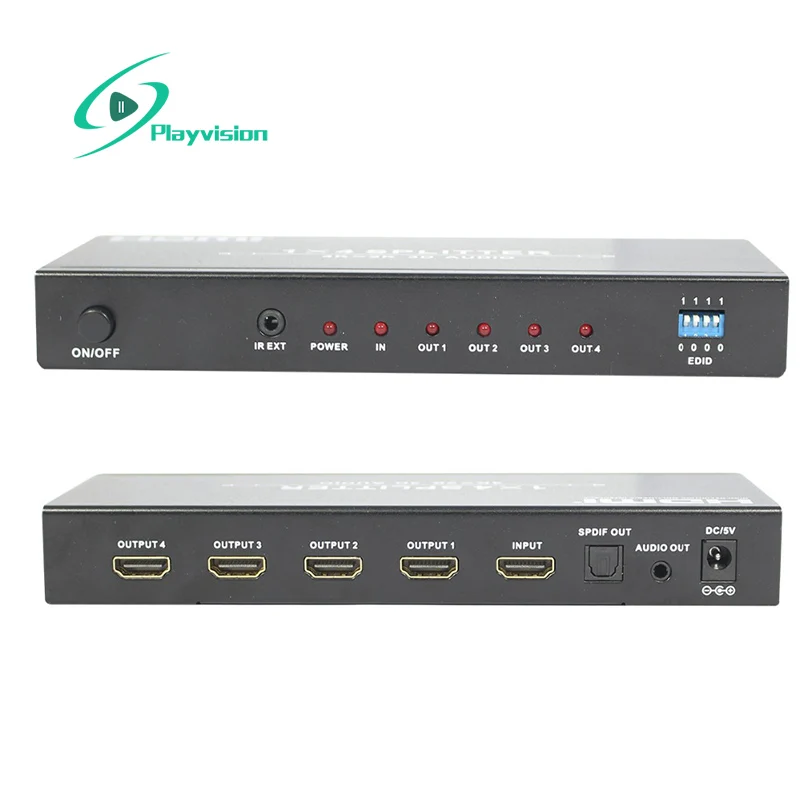 

Hdmi Splitter 1.4 1 In 4 Out 1X4 1080P With Audio Extractor, Ultra-High Resolution Support 4K Edid 3D And Hdcp Free Shipping