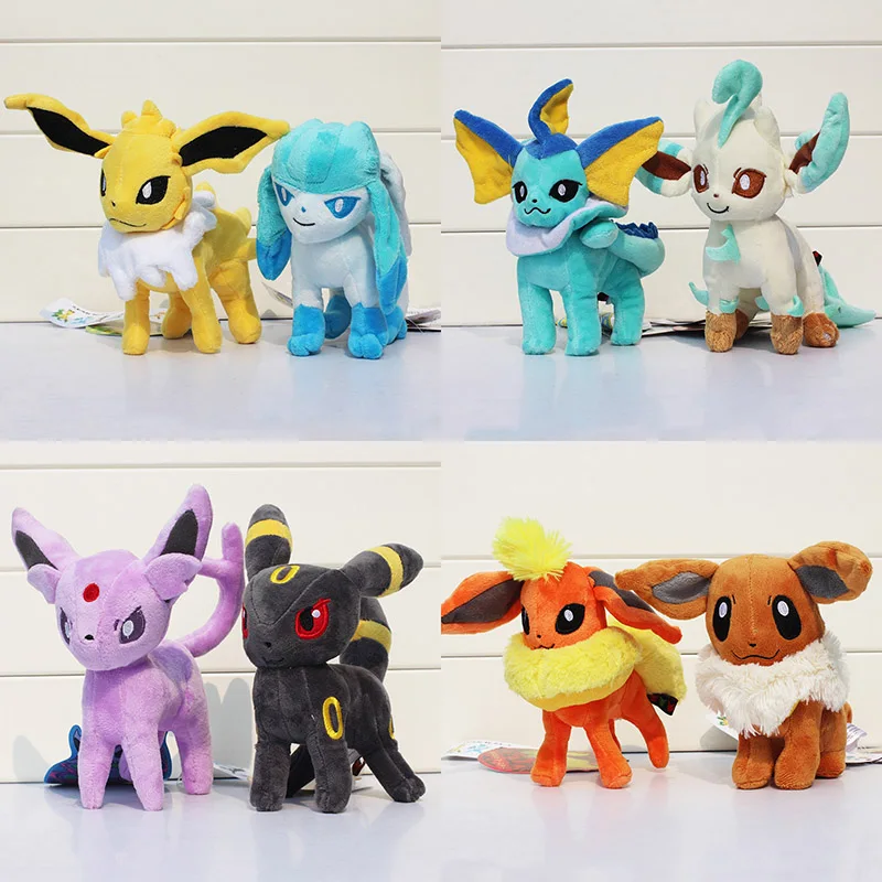 20 см Плюшевые игрушки Umbreon Eevee Espeon Jolteon Vaporeon Flareon Glaceon Leafeon животные мягкие куклы