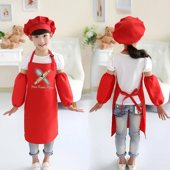 

Kids drawing apron chef cute children's cooking baking class antifouling art painting clothes logo print apron