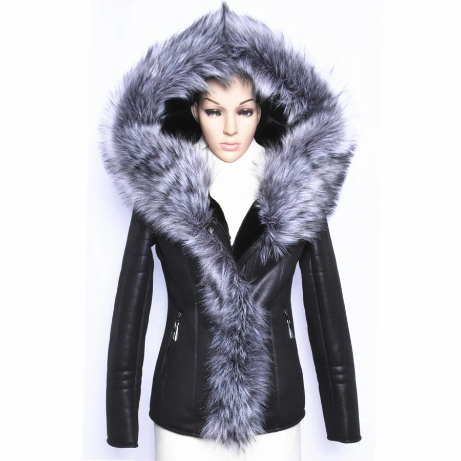 2017 winter custom faux Suede Women's fur coat Jacket Brands fur slim small fashion hood piece