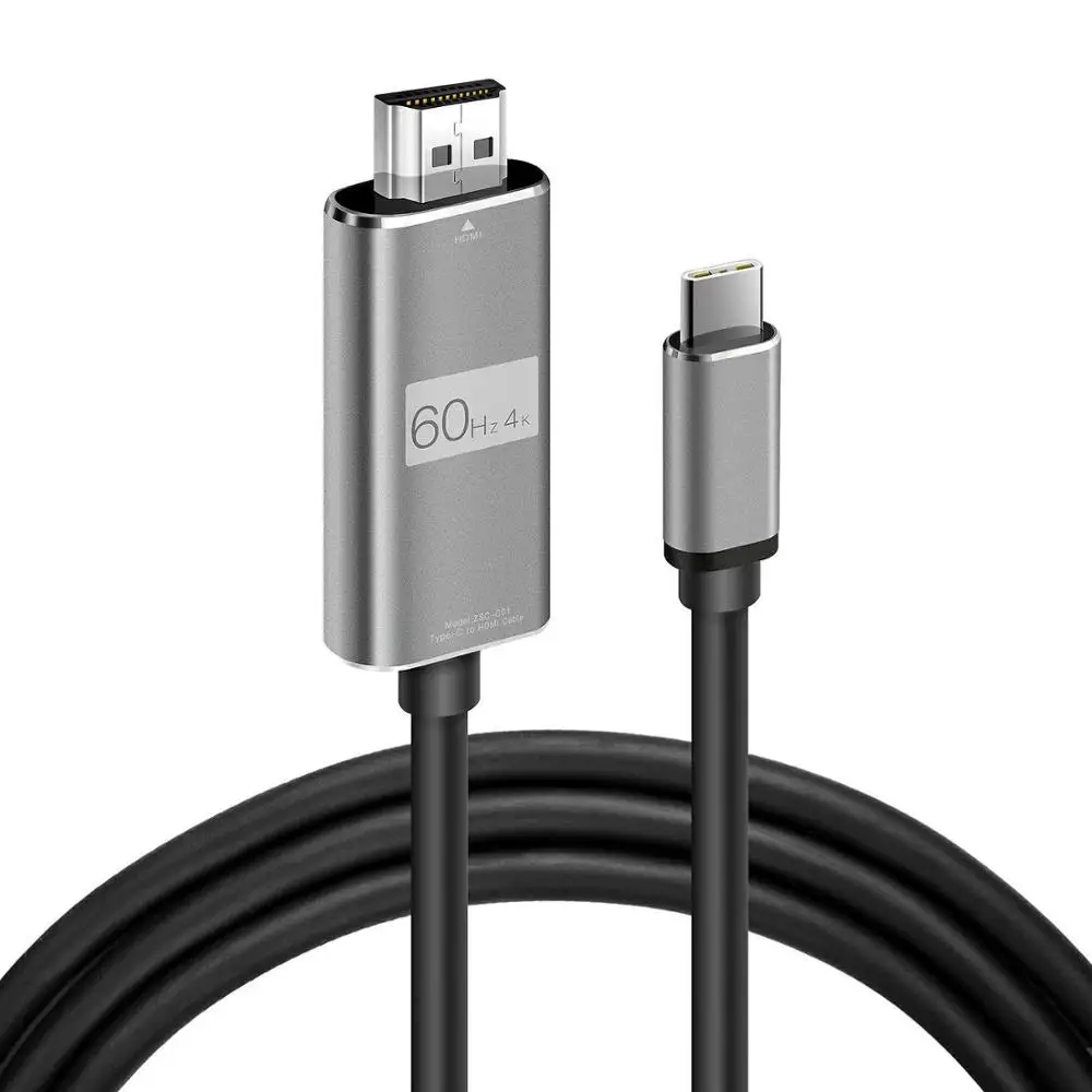 

Type-c to HDMI UHD Converter Cable 1.8m 4K 60Hz usb-c to HDMI Compatible with Macbook, Smartphones for TV Projector