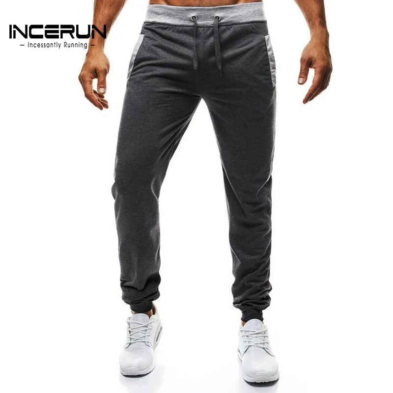 INCERUN осенние мужские беговые брюки в повседневном стиле Простые спортивные брюки для мужчин тренажерные залы-одежда мужские тонкие длинные спортивные штаны 2XL