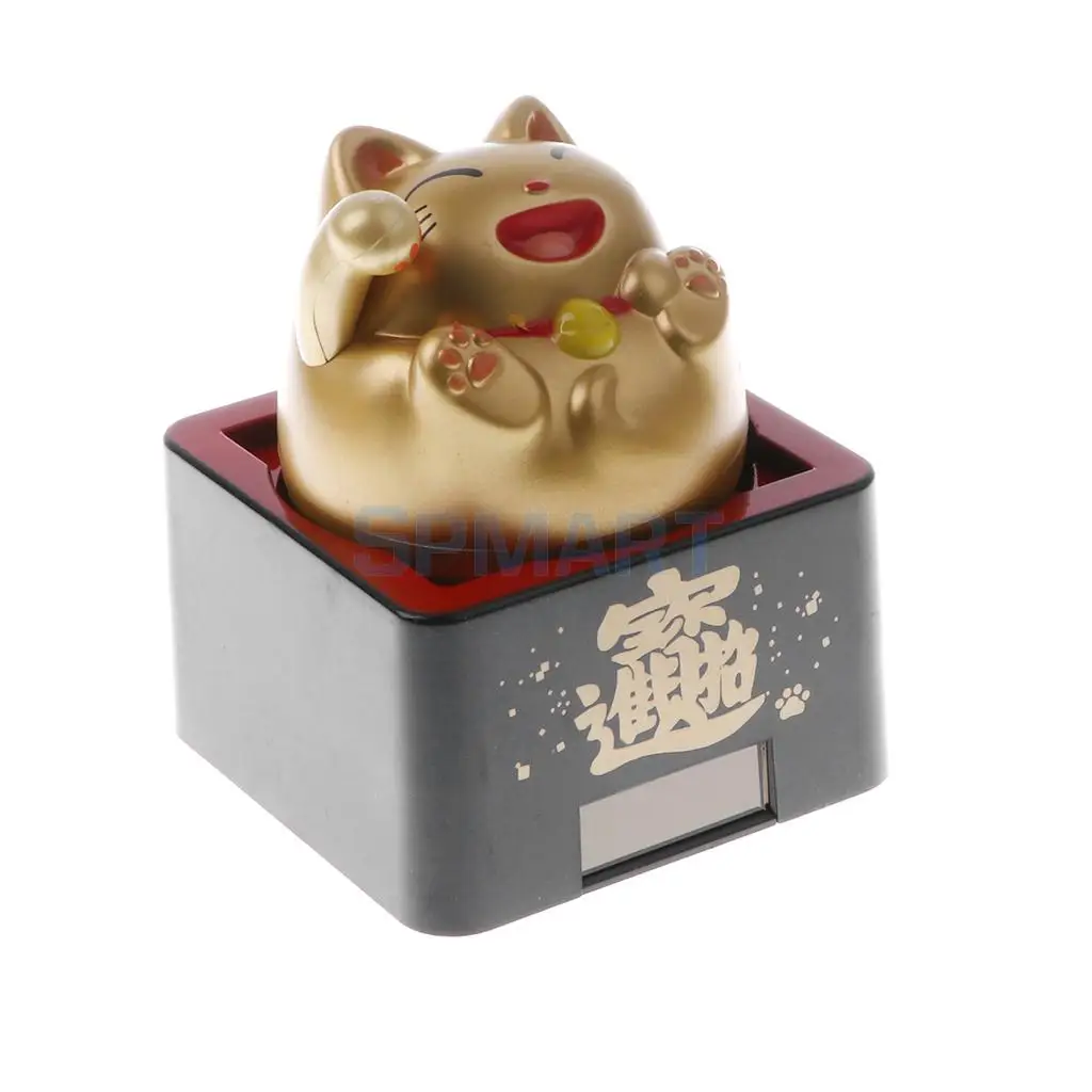 Solar Powered Bobbling Toy Shaking Head Waving Fortune Cat Monk Lion Home/Office/Car Ornament Auto Accessories
