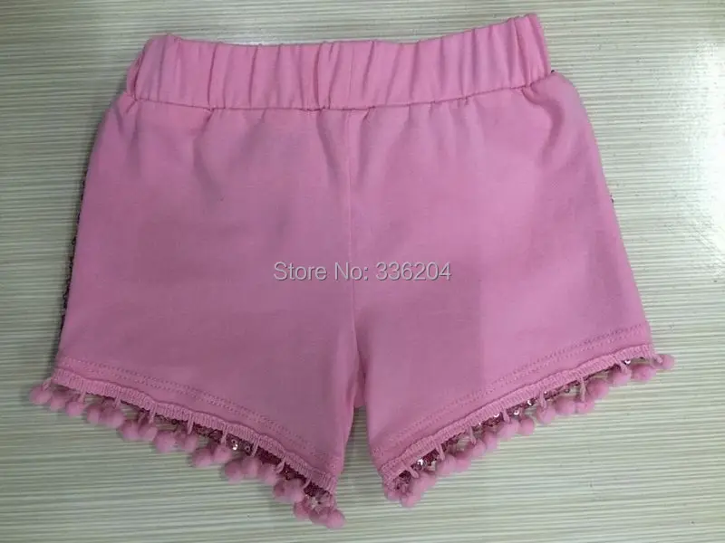 Girls Gold Sequin Shorts Back to School Toddler Girl Sparkle Summer Clothes Kids Glitter First Birthday Baby Pompom Shorts