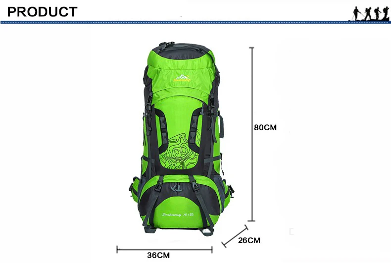 80L открытый рюкзак унисекс путешествия альпинистские рюкзаки водонепроницаемый рюкзак нейлоновая сумка для кемпинга походный рюкзак
