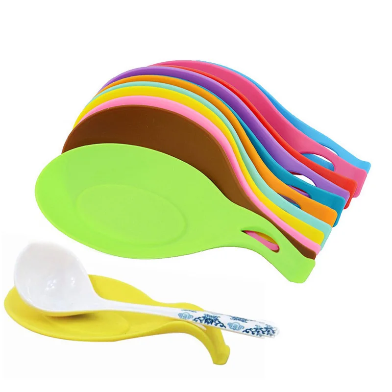 

1Pcs Silicone Spoon Insulation Mat Silicone Heat Resistant Placemat Drink Glass Coaster Tray Spoon Pad Kitchen Tool Accessories