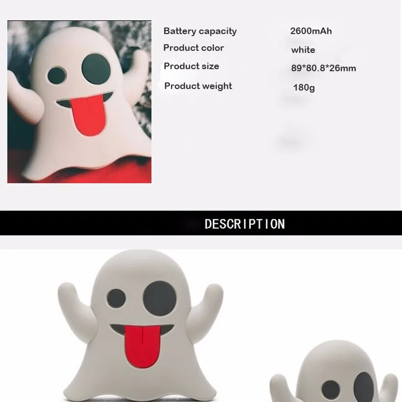 Goestime Mini Cartoon Ghost Emoji Power Bank 2600mah