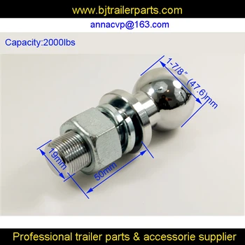 

Chrome Tow Ball 1-7/8"(47.6mm), 3/4" shank dia. Trailer Hitch Towball Capacity 2000lbs, trailer parts,trailer coupling towball