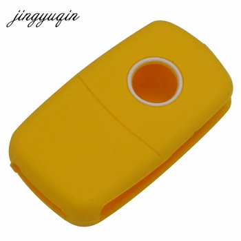 Keyforkess coperchio chiave auto in Silicone a 2 pulsanti per VW Passat Polo Golf Touran Bora Jetta Cady Touran Sharan Transporter - Jingyuqin coperchio chiave auto in Silicone a 2 pulsanti per VW Passat Polo Golf Touran