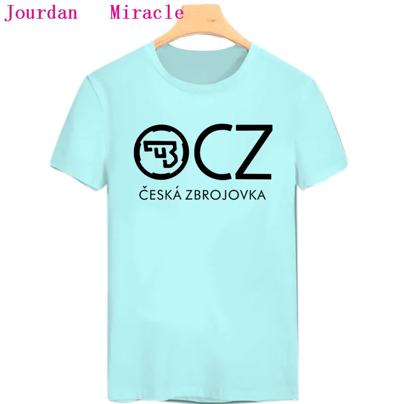 Горячая Распродажа, модная новинка, CZ Ceska Zbrojovka, чешское оружие, футболка, CZ 75, модная мужская летняя хлопковая футболка - Цвет: blue