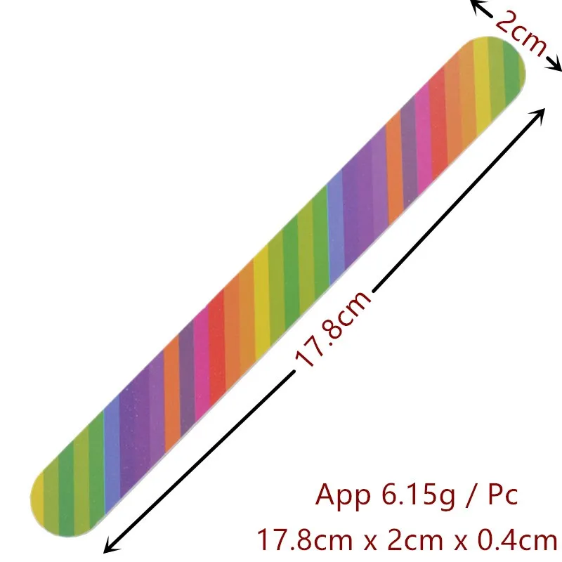 Розничная, 1 предмет, 2 стороны Радуга Цвет профессиональная пилка для ногтей, лак для ногтей УФ-гель польский помол песка файл буфер блока Маникюрный Инструмент