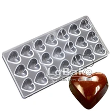 Новые поступления 21 полостей выпуклый Тип сердце форма поликарбонатовый для шоколада конфеты помадка пресс-формы печенье ice формы для выпечки