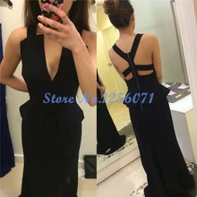 Sexy Tiefem V-ausschnitt Abendkleider Lange Elegante Pinsel Zug Abendkleid robe de soiree vestido de festa Graceful Prom kleid