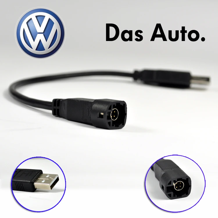 4Pin USB Cable Adapter for VW Volkswagen after Market OEM DVD Radio to Keep the Car Original USB